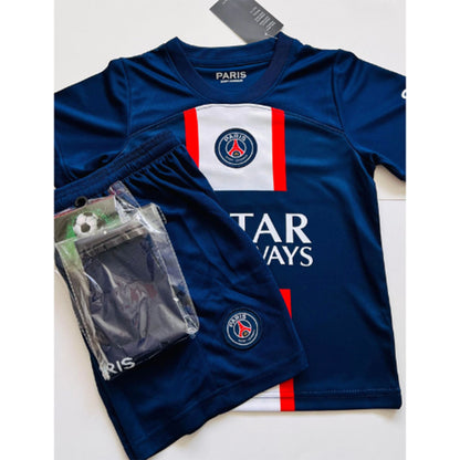 Paris Saint-Germain Stadium kit 2023/24 Little kids with Mbappe 7 Printing And Shoots